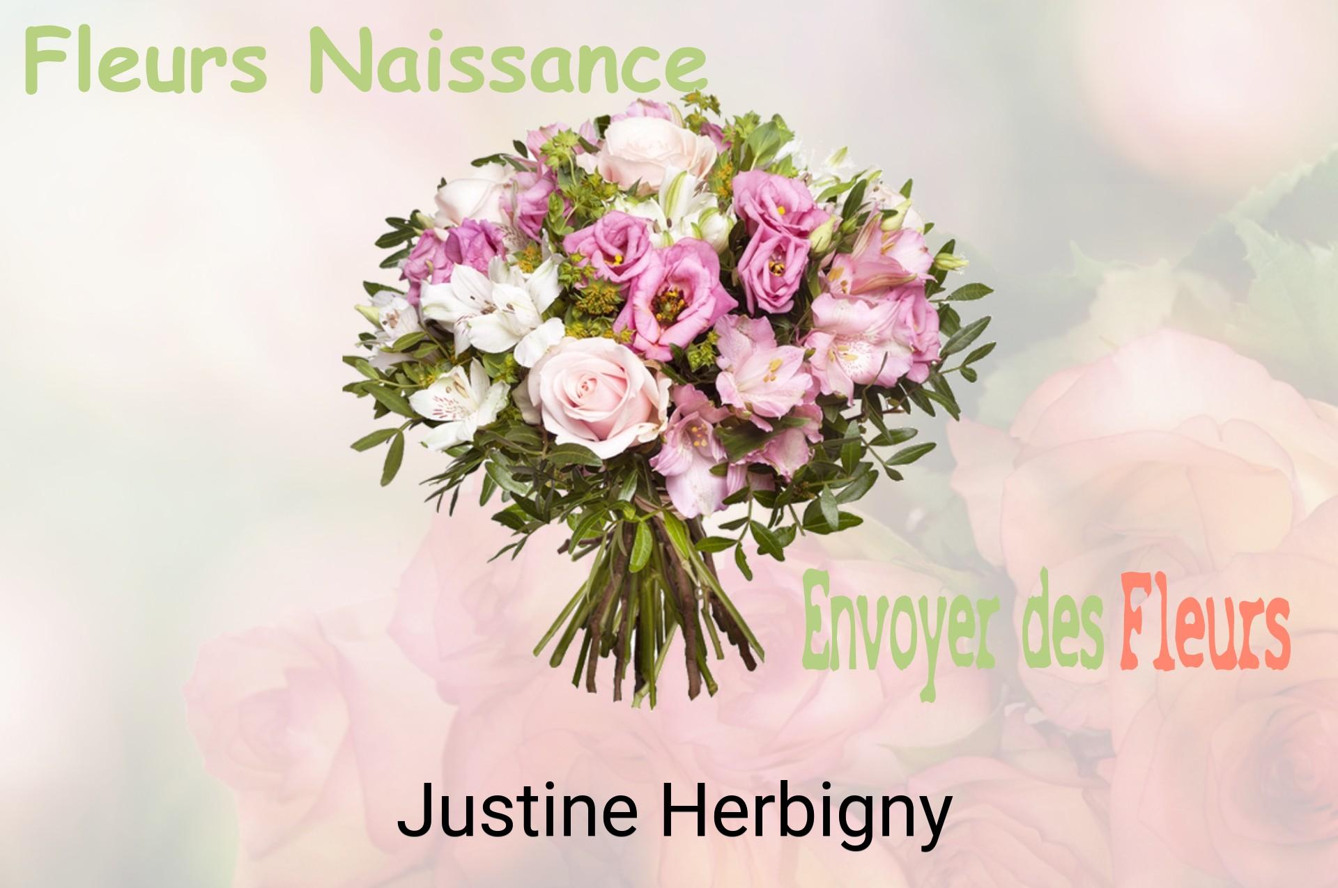 Bouquet de fleurs de naissance livré à Justine-Herbigny